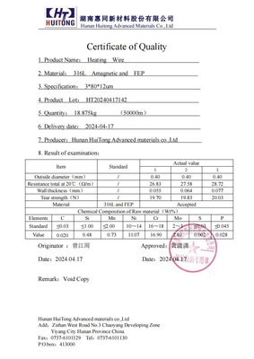 Stainless Steel Composite Wire With FEP Coating F316L+ FEP As RFID Antenna In Tag