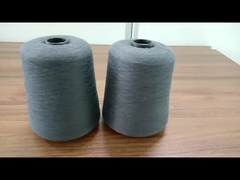 الخيط الأسود 21s 28٪ ألياف الفولاذ المقاوم للصدأ، 36٪ القطن مختلطة مع 36٪ البوليستر لمكافحة الستاتيك